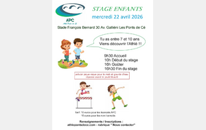 Stage de vacances d'avril