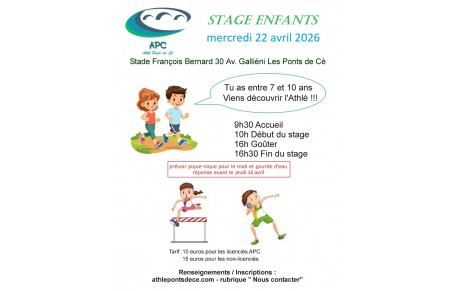 Stage de vacances d'avril